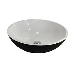 Раковина Adamant Kreis Ø42 см black/white glossy 100003873, Чорний