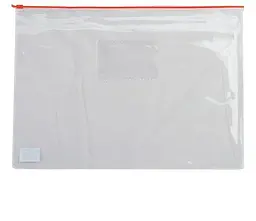 Папка-конверт А4 на zip-lock блискавці прозора з червоним BM.3946-05 Buromax