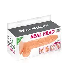 Фалоімітатор із рухомою крайньою плоттю Real Body — Real Brad, діаметр 4 см, TPE - мініатюра 5