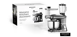 Професійний Кухонний Комбайн 3в1 Тістоміс Mozano Kitchen Machine 2300 Вт чаша 6,2л Silver КУЛІНАРНА КНИГА В ПОДАРОК