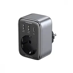 Мережевий зарядний пристрій UGREEN CD314 GaN 30W Outlet Extender сірий (90613)