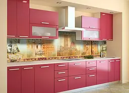 Кухонний фартух Старий Світ наклейка ПВХ Архітектура ретро вінтаж бежевий 60х250 см Happy Pocket Z180538 - мініатюра 2