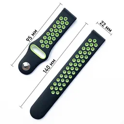 Спортивний ремінець Primolux Perfor Sport з перфорацією для годинника Samsung Galaxy Watch 3 45 мм Black Green - мініатюра 5