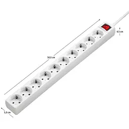 Мережевий подовжувач HAMA 10XSchuko 3Gх1.5 мм 3 м White - мініатюра 3