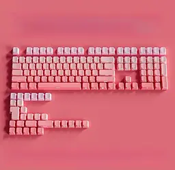 Набір кейкапів PBT Pink Gradient (130+) / рожевий OEM-комплект для ANSI / ISO клавіатур