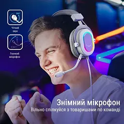 Ігрові навушники Fifine H6 RGB 7.1 White [113870] - мініатюра 5