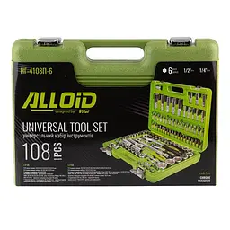 Універсальний набір інструменту Alloid 1/4" & 1/2" 108 шт (6 гран) (НГ-4108П-6) - мініатюра 2