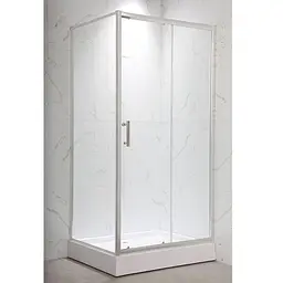 Душова кабіна з низьким піддоном Mixxus Hard SCT01-120x80x198-Tr Chrome New прозоре скло 5мм MI8428, Хром, прозорий, хром - мініатюра 2