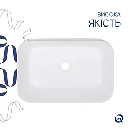 Раковина накладна Qtap Scorpio 550x390x120 White з донним клапаном QT14112243WN48463 - мініатюра 5