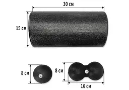 Набір для масажу EasyFit MioSet-L (2 м'ячики+ролик) (EF-2005s-L) - мініатюра 3