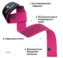 Лямки для тяги Power System PS-3420 G-Power Straps Pink (PS-3420_Pink) - мініатюра 5