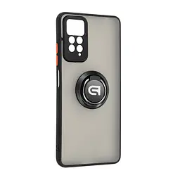 Чехол с кольцом-держателем для Xiaomi Redmi Note 12 Pro 4G, Frosted Matte Ring, черный, защитная панель с матовой задней стенкой, противоударный чехол с защитой всего корпуса, TPU + поликарбонат (PC), с защитой камеры, ArmorStandart (ARM68382)