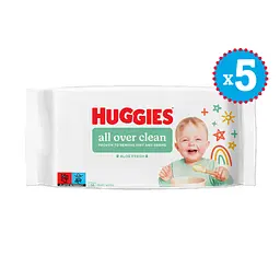 Набір вологих серветок Huggies All Over Clean 280 шт. (5 уп. x 56 шт.)