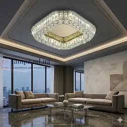 Розкішна стельова LED-люстра для вітальні Linisoln 3216-60×60 FG золото 160 Вт до 20 м2