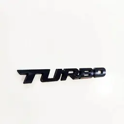 Емблема напис TURBO 97х11 мм Чорна метал на скотчі (Завод) - мініатюра 2