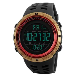 Наручний годинник чоловічий Skmei 1251 Gold Red, 1251GDRD (12295) - мініатюра 2
