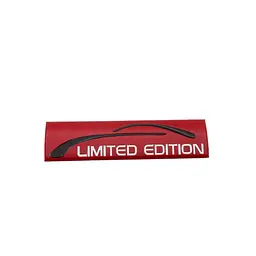 Емблема напис Limited Edition червона 94х26мм метал (на скотчі)