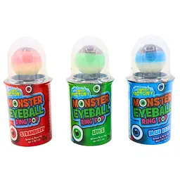 Льодяник-кільце Crazy Candy Factory Monster Eyeball Ring Pop Око Монстра 25г - мініатюра 3