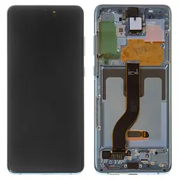Дисплей Samsung G985 Galaxy S20 Plus, G986 Galaxy S20 Plus 5G, синій, з рамкою, Original (PRC), aura blue
