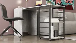 Стіл-тумба трансформер Смарт 2/2 Ferrum-decor 750x1450x600 Чорний метал ДСП Бетон 16 мм (FRD-105108) - мініатюра 3