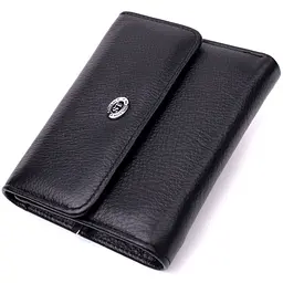 Симпатичний жіночий гаманець із монетницею з натуральної шкіри ST Leather 19481 чорний - мініатюра 5