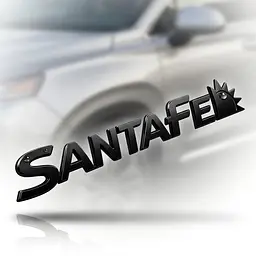 Емблема напис SantaFe для Hyundai Чорна 25х240 мм метал на скотчі (OEM: 86310-3K010) - мініатюра 3