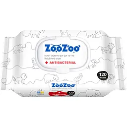 Серветки вологі для рук та тіла ZooZoo Антибактеріальні 120 шт.