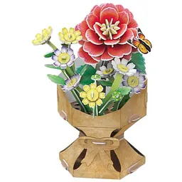 Тривимірна головоломка-конструктор Cubic Fun Flower Bouquet Camellia Букет квітів Камелія (W3302h) - мініатюра 2