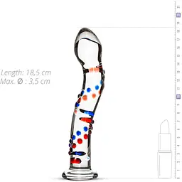 Скляний дилдо з вигинами і малюнком Gildo Glass Dildo No. 3 - мініатюра 5