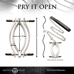 Затискач для статевих губ з повідцем Master Series Pussy Tugger, 7.6х2.8 см - мініатюра 2