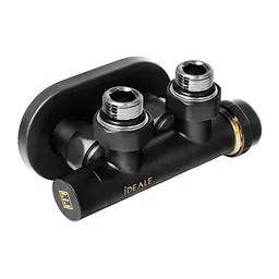 Комплект дизайн кранів з термоголовкою Ideale Duo 1/2”x1/2” чорний - мініатюра 2