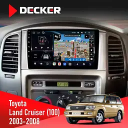 Штатна магнітола Toyota Land Cruiser (100) 2003-2008 Decker D10-011 4x64, DSP, 4G, 360 Decker (НФ-00007575)