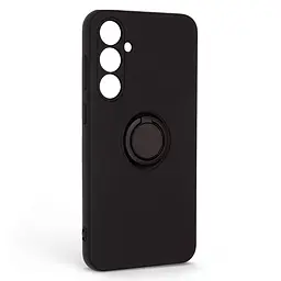 Силиконовый чехол для Samsung Galaxy S23 FE 5G (SM-S711), Icon Ring, черный, панель-накладка, с кольцом-подставкой на 360°, противоударный, возможность использования магнитных держателей, ArmorStandart (ARM72788)