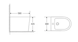 Біде підлогове Mixxus Premium Bevel-0601 580x360x425 мм MP6598, Білий - мініатюра 2