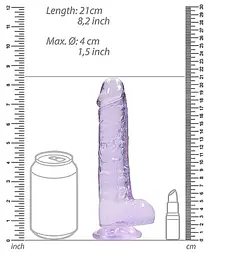 Фалоімітатор - Realrock Dildo 8" Purple - мініатюра 2