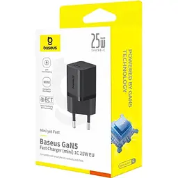 Мережевий зарядний пристрій Baseus GaN5 Mini Fast Charger Type-C 25W Black [P10110909113-00] [139985] - мініатюра 4