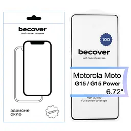 Скло захисне BeCover Motorola Moto G15 / G15 Power 10D Black (713574) - мініатюра 2