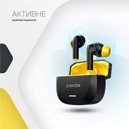 Навушники Canyon Hexagon 7 TWS ANC+ENC Wireless Charge Black/Yellow (CNS-TWS7BY) - мініатюра 4