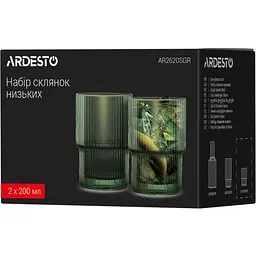 Набір склянок Ardesto 200 мл 2 шт. зелений (AR2620SGR) - мініатюра 4