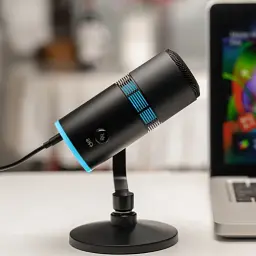 Мікрофон Thronmax V8, Black, USB, 3.5 мм jack, конденсаторний, RGB підсвічування, кабель 1.5 м (V8THRONMAX) - мініатюра 4