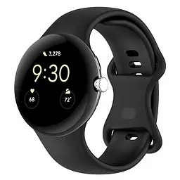 Силіконовий ремінець на смарт годинник Google Pixel Watch 3 45mm/4 45mm, Silicone, black, зі зручною застібкою, на фітнес браслет, ArmorStandart (ARM84019)
