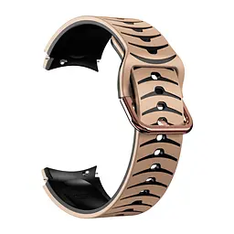 Ремінець для Samsung Galaxy Watch 4 40mm - бежево-чорний ширина кріплення 20мм силікон Watchbands Scales (W19-9WB39441173) - мініатюра 2
