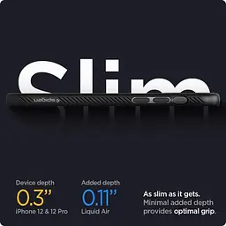 Чехол Spigen Liquid Air для iPhone 12 Pro/12 Matte Black (ACS01701) + защитное стекло - мініатюра 17