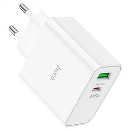 Мережевий зарядний пристрій адаптер HOCO C113A Awesome 1 USB/1Type-C, 65 W, підтримка швидкого заряджання PD/QC/FCP/AFC - мініатюра 3