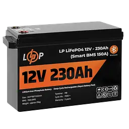 Акумулятор LP LiFePO4 12V (12,8V) - 230 Ah (2944Wh) (Smart BMS 150А) з BT пластик для ДБЖ - мініатюра 4