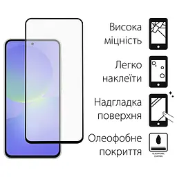 Скло захисне Dengos Full Glue Samsung Galaxy A36 5G (black) (TGFG-387) - мініатюра 2