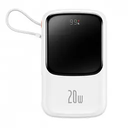 Портативна батарея Baseus Qpow Pro Digital Display Fast Charge Power Bank 10000 mAh 20W PPQD020002 White