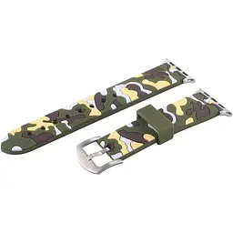 Ремінець Creasted для годинника Apple Watch 38 мм 40 мм силіконовий з пряжкою, Camouflage with yellow