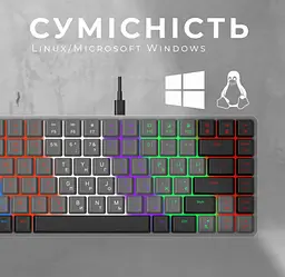 Клавіатура ігрова механічна GamePro MK-140R USB Red Swich Low Profile Dark Gray - мініатюра 7