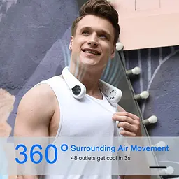 Портативний шийний вентилятор ITHKY 360° 3 швидкості - мініатюра 6